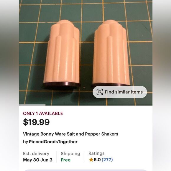 Vintage Bonny ware mint green Salt Shaker Art Deco style salt or pepper shaker. - Picture 12 of 12